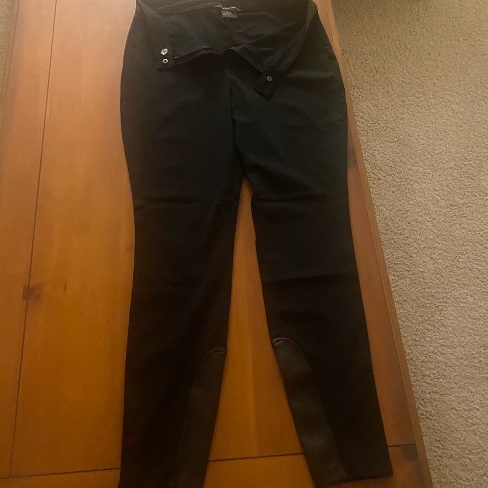 Thick Black stretch with leather accents
